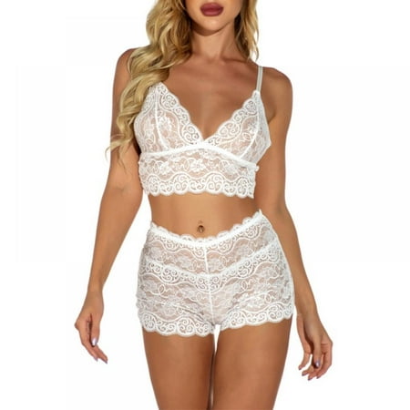 

Women Sexy Bra Set Ladies Sexy Lace Comfortable Polyester Sleepwear Underwear Tops Briefs Sets