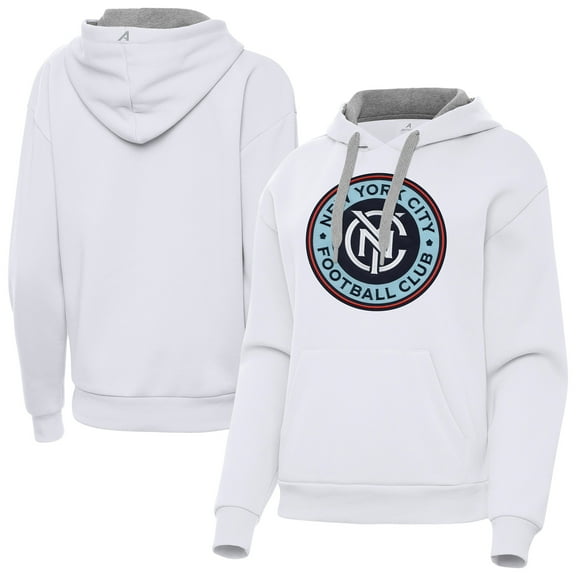 Women's-Antigua  White New York City FC Victory Pullover Hoodie