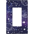 thumbnail image 1 of NICKSUN Galaxy Space Purple Wall Plate, 1 Gang Rocker Outlet Cover Decorative Switch Plate for Office Home Decor, 4.5 x 2.76 Inch, 1 of 6