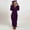 Purple, variant on Womens Fleece Onesies Pajamas Jumpsuit Warm Sherpa Romper Sleepwear One Piece Zipper Hooded Playsuit Loungewear