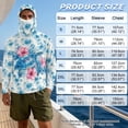 thumbnail image 6 of SEANATIVE Sun Protection Fishing Shirts for Men Long Sleeve Hooded Rash Guard Men's Outdoor Fishing Apparel for Swimming Surfing Hiking, 3XL, Sea Turtle Hibiscus Flower Blue White Tie-dye, 6 of 7