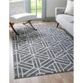 thumbnail image 1 of Unique Loom 3149038 Tapis Rectangulaire Motif Treillis Matriciel 4 x 6 Pi&44; Gris Foncé, 1 of 2