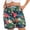Green, variant on Women's Graphic Print Elastic Waist Shorts with Pockets Casual Summer Beach Vacation Lounge Shorts