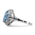 thumbnail image 4 of Solid 14k White Gold 10mm Blue Topaz Engagement Ring Size 9, 4 of 6