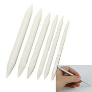 Kangkang@ 6 Pcs/Set Double Ended Durable Art Drawing Pen Tools Stump Sketch Blending Paper Stump Smudge Tortillion Stick Tool White