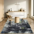 thumbnail image 6 of ZACOO 5' x 8' Washable Area Rug Modern Distressed Low Pile Non-Slip Rug Aesthetic Throw Rugs for Living Room Bedroom Home Office, Gray Black, 6 of 6