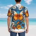 thumbnail image 6 of Daiia Spring Butterfly Flowers Hawaiian Shirt for Men Gentle Cotton Regular Short Sleeve Casual-Small, 6 of 9