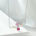 thumbnail image 4 of Gem Stone King 925 Silver and 10K Yellow Gold Pink Moissanite and Pink Created Sapphire and White Moissanite Pendant Necklace for Women (1.16 Cttw, with 18 inch Silver Chain), 4 of 4