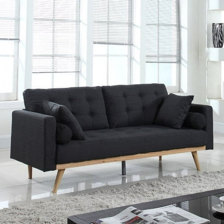 Tufted Linen Mid century Modern Sofa Walmart