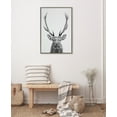 thumbnail image 5 of Kate and Laurel Sylvie The Red Deer BW Framed Canvas Wall Art by Simon Te of Tai Prints, 23x33 Gray, Black and White Forest Deer Portrait Art, 5 of 6