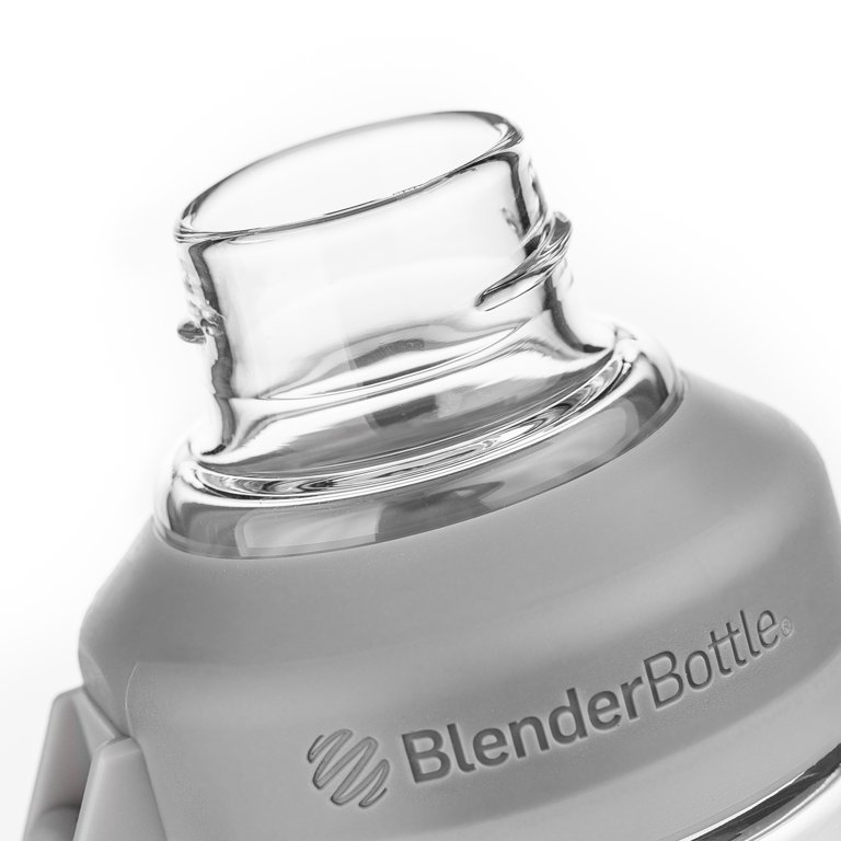 BlenderBottle Mantra 20 oz Glass Shaker Bottle Gray with Twist Lid