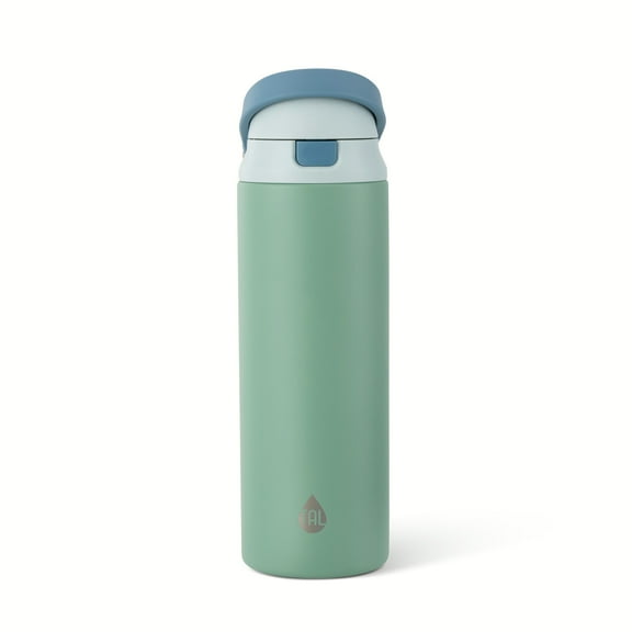 TAL 24oz Stainless Steel 2-in-1 Straw and Chug Water Bottle with Push Lid, Sage
