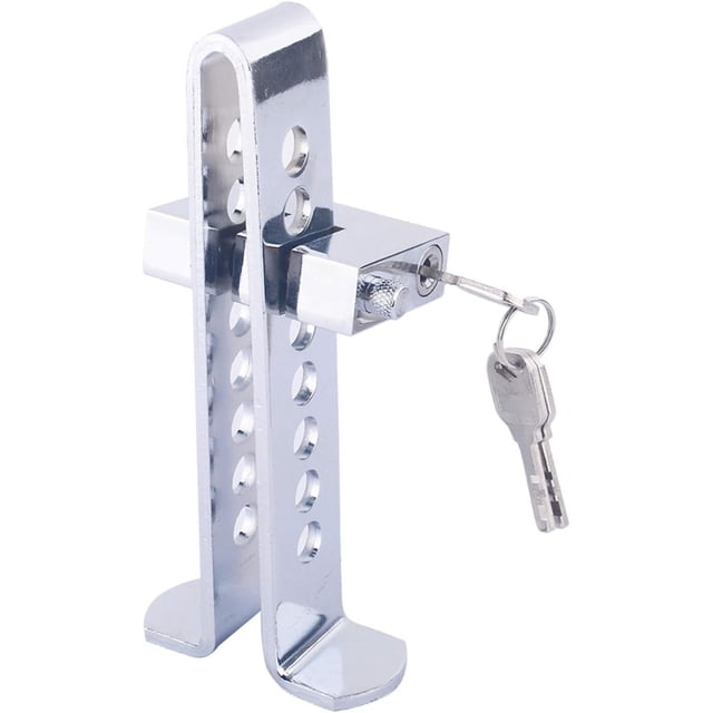 Bloqueo de pedal de freno, cerradura de seguridad universal para coche, antirrobo de acero, 8 orificios, con llaves para SUV, camión y furgoneta.