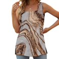 thumbnail image 2 of Blouse pour Femmes Mode Décontractée Imprimée Col Carré Fendu Sans Manches, 2 of 4