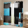 thumbnail image 2 of Feelyou Geometric Anstract Black Out Curtains for Adult, Grey Blue Square Curtains Pack of 2 (42x63 Each), Modern Fashion Bedroom Curtains, Blackout Curtains Bedroom Decor, 2 of 6