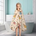 thumbnail image 6 of Beige Princess Leaf Pattern Hooded Bath Towel，50"x30" for Ages 3 To 12 Kids, Quick Dry Lightweight Soft Microfiber Hood Beach Towel Cover Up for Kids, 6 of 7