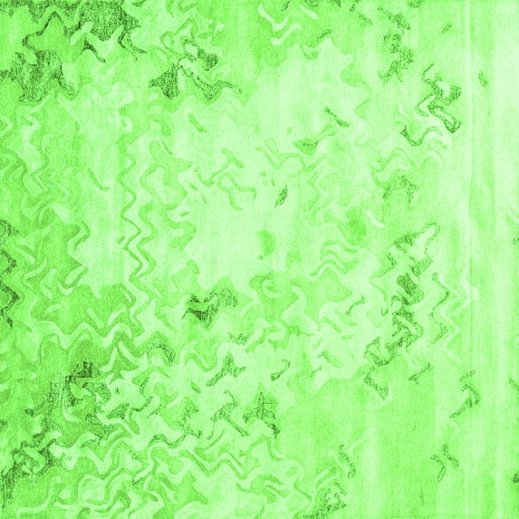 Ahgly Company Indoor Square Abstract Green Contemporary Area Rugs, 8' Square