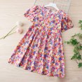 thumbnail image 3 of HomeGardon Girls Dress,Dresses for Girl Summer Toddler Baby Girls Short Sleeve Dress Graphic Print Puff Sleeve Dress,100-170, 3 of 7
