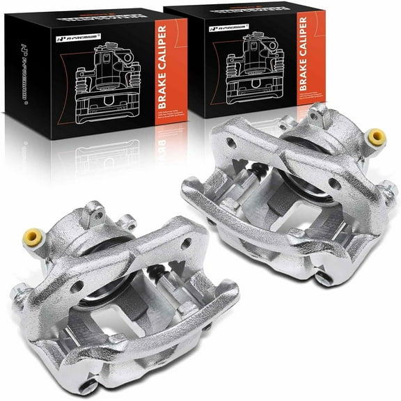 A-Premium Disc Brake Caliper Assembly with Bracket Compatible with Toyota Pickup 1984-1995 RWD Front Left and Right Side 2-PC