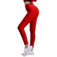 thumbnail image 4 of Women's High Waist Yoga Pants Tummy Control Slimming Booty Leggings Workout Running Butt Lift Tights Red 2XL, 4 of 4