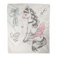 thumbnail image 1 of LADDKE Throw Blanket Warm Cozy Print Flannel Pink Tutu Cute Pony Ballerina Cartoon Baby Horse Comfortable Soft for Bed Sofa and Couch 58x80 Inches, 1 of 1