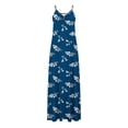 thumbnail image 4 of EQWLJWE Robe Femme Liquidation Robes d'Été pour Femmes Décontractées Boho Imprimées Cerceau Bretelles Plage Longue Maxi Robe avec Poches Robes pour Femmes Grande Taille, 4 of 5