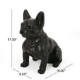 thumbnail image 3 of GDF Studio Rilo Outdoor Cast Stone French Bulldog Garden Statue, Matte Black, 3 of 7