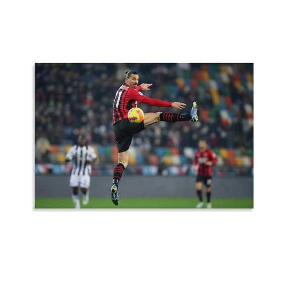 Zlatan Ibrahimovic Soccer Famous Poster Athlete Canvas Art Poster and Wall Art Picture Print Modern Family bedroom Decor Posters 12x18inch(30x45cm)