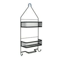Bath Bliss Mesh Collection Deluxe Two Shelf Shower Caddy in Matte Black