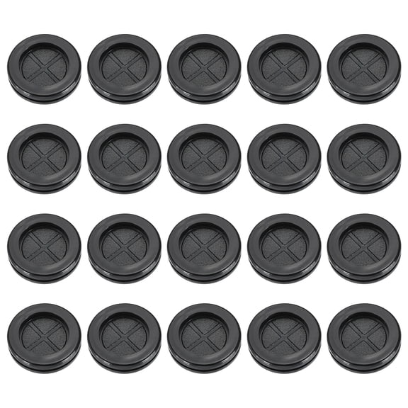 Uxcell Rubber Grommet 7/8", Round Double-Sided Cable Grommet Cord Hole Cover Flexible Table Wires Organizer, Black 20 Pcs