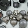 thumbnail image 3 of Northlight Set of 12 Neutral Tone Finial and Glass Ball Christmas Ornaments - 3.25", 3 of 3