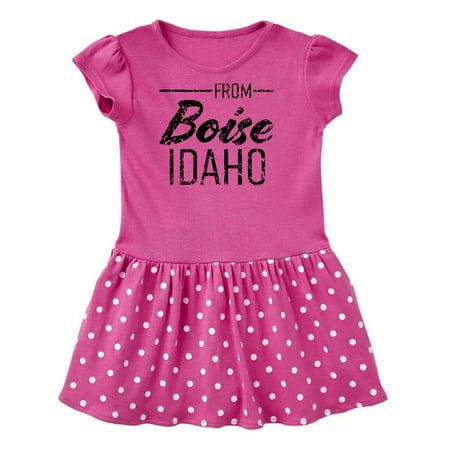 

Inktastic From Boise Idaho in Black Distressed Text Gift Toddler Girl Dress