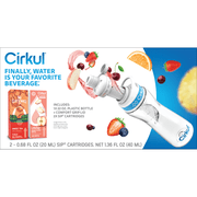 Cirkul 22oz Plastic Water Bottle Starter Kit with Blue Lid and 2 Flavor Cartridges (Honeycrisp Apple & Sweet Tea)