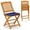 Navy, variant on Costway Outdoor Folding Chairs Set of 2 Acacia Wood High-Back Chair with Seat Cushions Navy