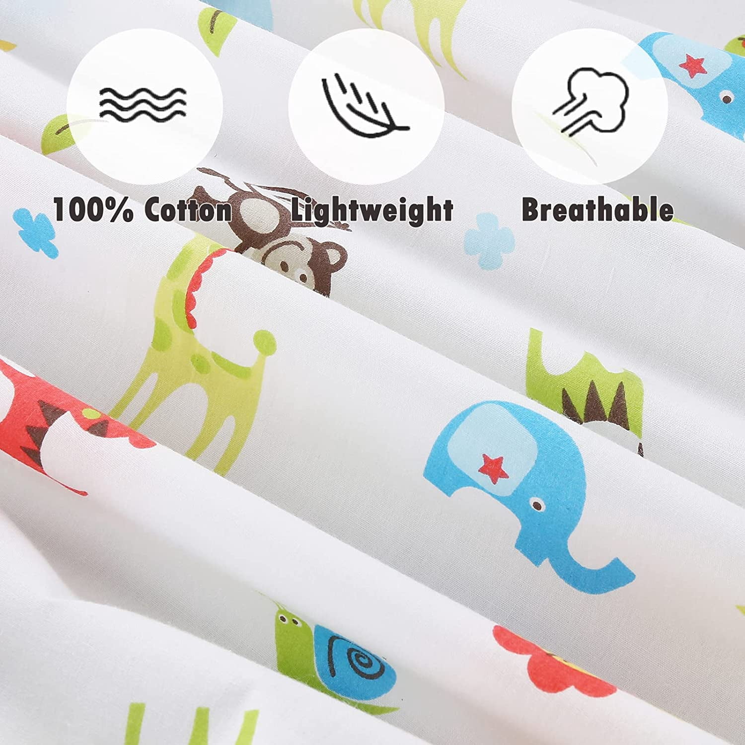 Danica 100% Cotton Fitted Baby Crib Sheet 3 Pack for baby Boys Girls |Standard Crib And Toddler Mattress Sheets | 28x52 Inch (3PK, Animal World )