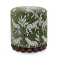 thumbnail image 5 of TOV Furniture Dex Olive Green Leopard Jacquard Ottoman, 5 of 6