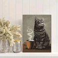 thumbnail image 2 of Qisvanset Cat Coffee Canvas Wall Art Print 15.75x11.81 Inches, 2 of 8