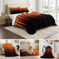 thumbnail image 6 of King Quilt Set 96''x106'', Burnt Orange Black Ombre Lightweight Bedspread Coverlet Set with 2 Pillow Shams, Modern Abstract Striped Gradient Breathable All Season Quilt Bedding for Bedroom/Guest Room, 6 of 9
