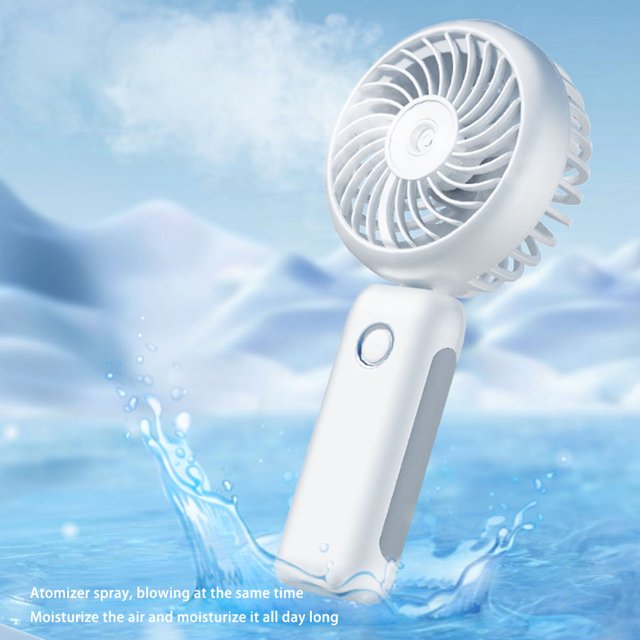 Mini Fan Handheld Electric USB Air Conditioning Adjustable Fans Cooling Handheld Summer Silent Outdoors for Office Blue/Misting/Fan