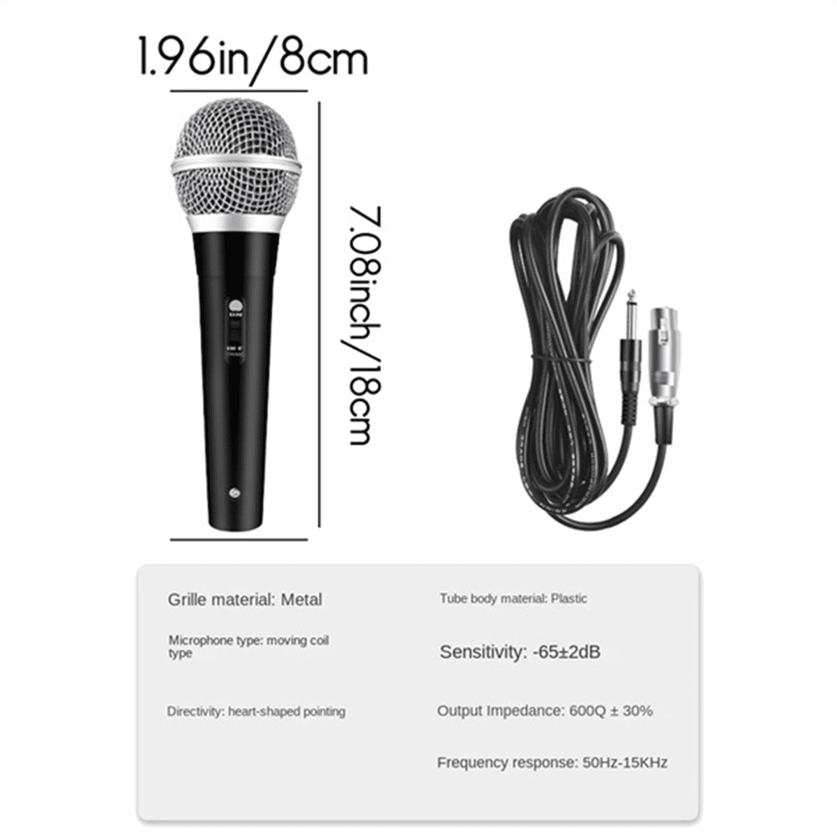 Handheld Professional Wired Dynamic Microphone Clear Voice Mic for Music Performance