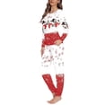 thumbnail image 3 of Renewold Cute Snowman Snowflake Pajamas for Family Set Christmas Women's Pajama Set Softness Long Sleeve Top with Pants Size 5XL 2pcs Home Athletic Clothing, 3 of 5