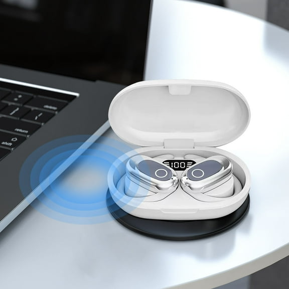 LACKUST ANC Over-Ear Bluetooth Headphones with LCD Screen, Extended Battery, Hi-Res Audio & 99% Noise Reduction - White