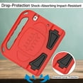 thumbnail image 6 of LTROP Kids Case for iPad 6th/5th Generation - iPad 9.7-Inch Case 2018/2017, iPad Air 2 Case for Kids, Built in Screen Protector, Shockproof Handle Stand Case for iPad 6th/5th Gen/Air 2/Air 9.7, Red, 6 of 8