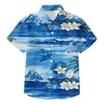 thumbnail image 5 of Ulanda Boys Hawaiian Shirt Short Sleeve Button Down Shirt Casual Floral Tropical Beach Shirts 6-14 Years (Dark Blue, 11-12 Years), 5 of 7