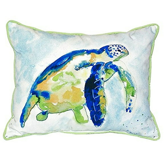 Betsy Drake SN134 11 x 14 in. Blue Sea Turtle Small Indoor & Outdoor Pillow