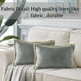 HIG Set of 2 Gray Throw Pillow Covers Vintage Linen Trimmed Cushion