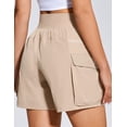 thumbnail image 3 of Women's Cargo Hiking Shorts for Camping Travel Outdoor Athletic with Zipper Pockets Quick Dry Water Resistant Summe khaki S, 3 of 7