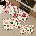 thumbnail image 6 of YIMEIS Christmas Candy Snowflake Christmas Tree Fall Kitchen Rugs Set of 2, Xmas Holiday Kitchen Mat Decor Home Decorations, Green Christmas Mats for Kitchen Floor - 16''*24'' and 17''*47'' in, 6 of 10