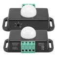 thumbnail image 3 of Interruptor con sensor de movimiento, sensor PIR LED de 12 V y 24 V para tiras de luces LED flexibles, paquete de 2, color negro, 3 of 5