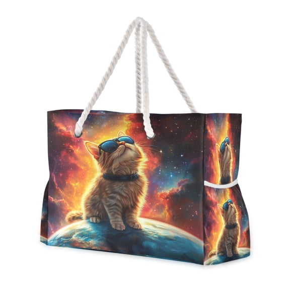 DIXRUYEE Beach Cooler Travel Tote Bags Beach Bag Fashion Starry Dreams Printed